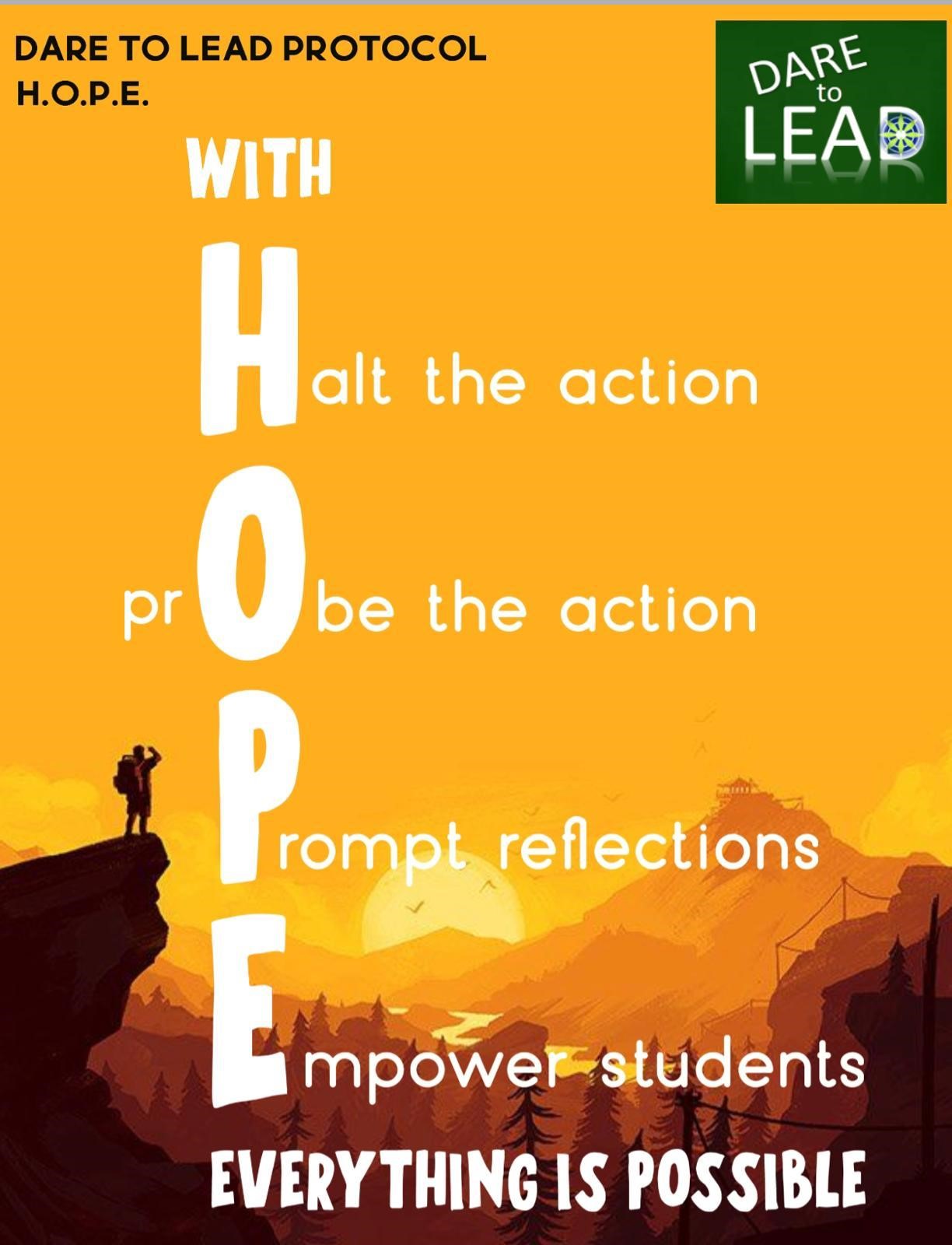 Dare to Lead Protocol: H.O.P.E. (for teachers)